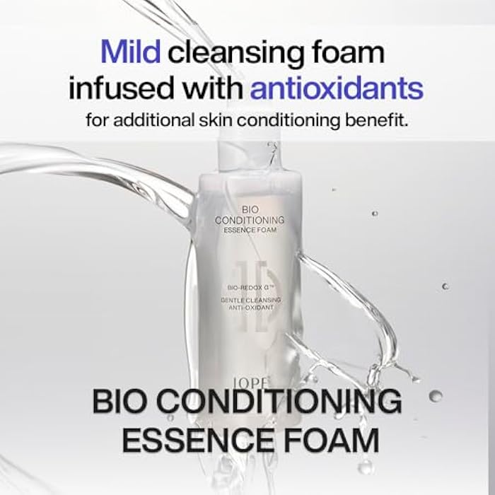 IOPE BIO Conditioning Essence Foam Facial Cleanser | Gentle Makeup Cleansing & Moisturizng for Sensitive Skin, Antioxidant, Daily exfoliation with PHA, Korean Face wash, 6.08 Fl Oz - Image 2