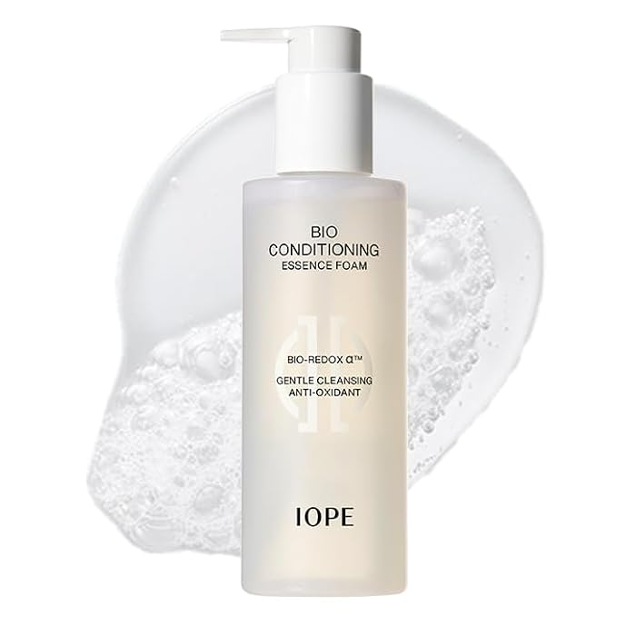 IOPE BIO Conditioning Essence Foam Facial Cleanser | Gentle Makeup Cleansing & Moisturizng for Sensitive Skin, Antioxidant, Daily exfoliation with PHA, Korean Face wash, 6.08 Fl Oz - Image 1