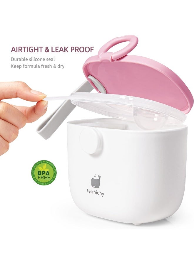 Termichy Baby Formula Dispenser, Portable Milk Powder Dispenser Container with Carry Handle and Scoop for Travel Outdoor Activities with Baby Infant, 8.8OZ, 0.55LB, 250g (Baby Pink) - Image 3