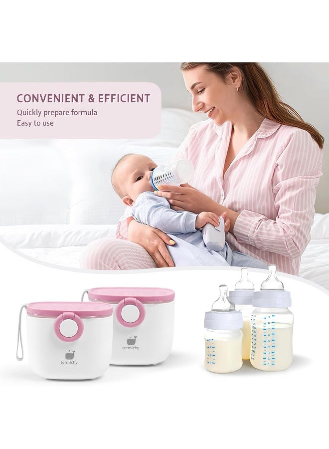 Termichy Baby Formula Dispenser, Portable Milk Powder Dispenser Container with Carry Handle and Scoop for Travel Outdoor Activities with Baby Infant, 8.8OZ, 0.55LB, 250g (Baby Pink) - Image 4
