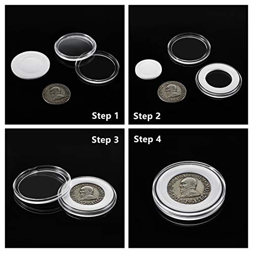 MUDOR 108 Pieces Silver Dollar Coin Holder,Storage Case with Lock for Collectors, 41mm Coin Collection Supplies,10 Size Gasket fits Cent,Nickel,Quarter, Morgan,Silver Eagle - Image 5