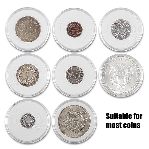 MUDOR 108 Pieces Silver Dollar Coin Holder,Storage Case with Lock for Collectors, 41mm Coin Collection Supplies,10 Size Gasket fits Cent,Nickel,Quarter, Morgan,Silver Eagle - Image 4