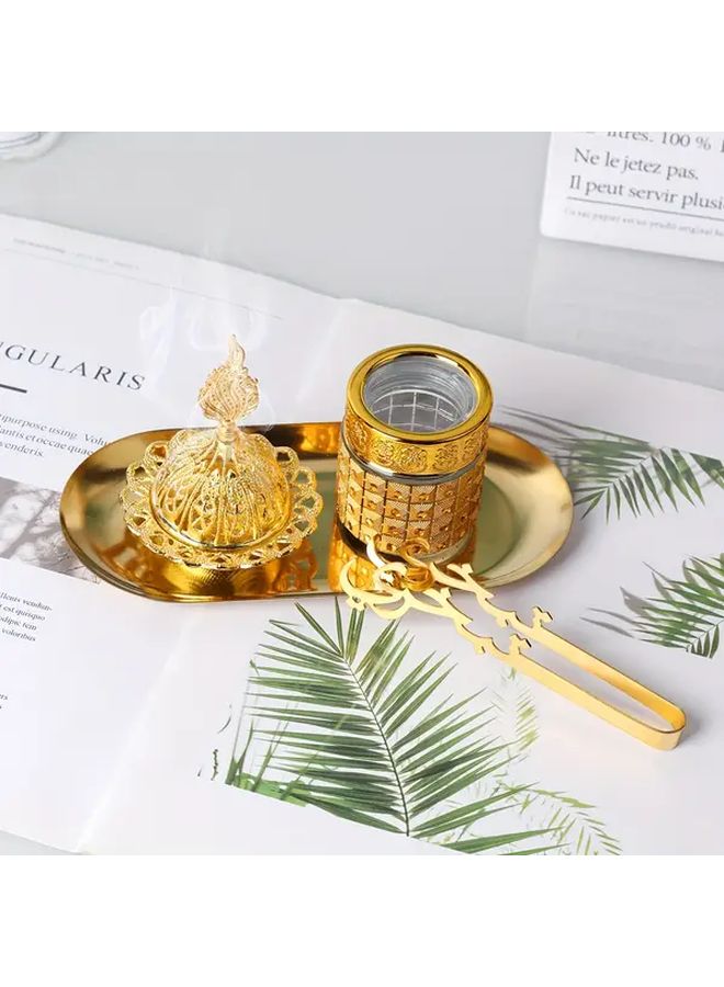 Elegant Golden Bakhoor Incense Holder Set with Storage Jar Model 175 235 241 906 - Image 5