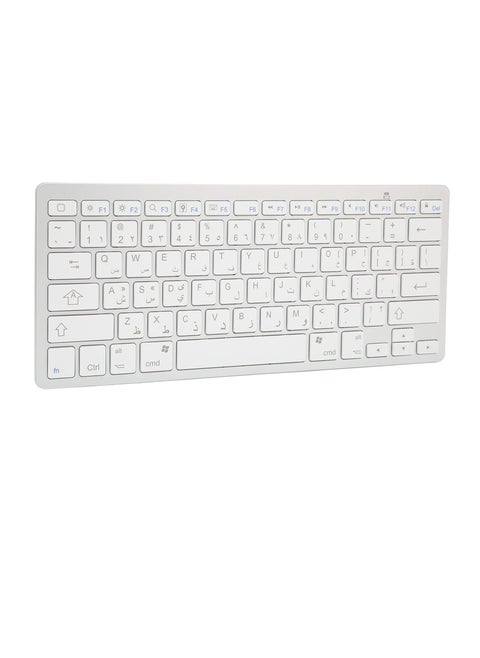 Mini Bluetooth Keyboard, 78 Keys, Ultra Slim and Compact Wireless Keyboard, Portable External Keyboard for Laptop Tablet Computer (Arabic)