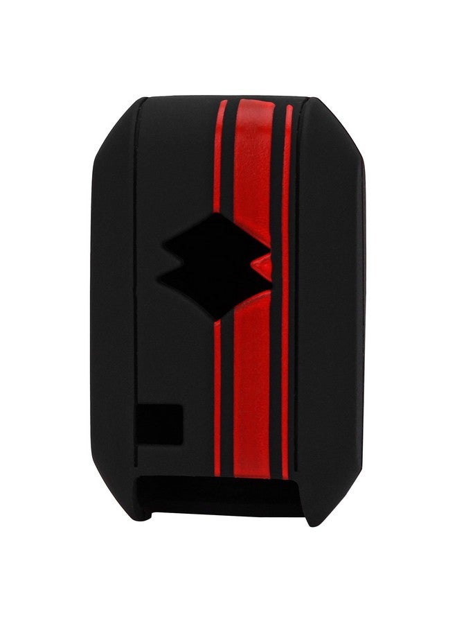 JVCV غطاء مفتاح سيارة JVCV® متوافق مع ماروتي سوزوكي دزير ونيو سويفت ونيو إرتيجا مفتاح ذكي - شريط رالي (أسود أحمر) - Image 3