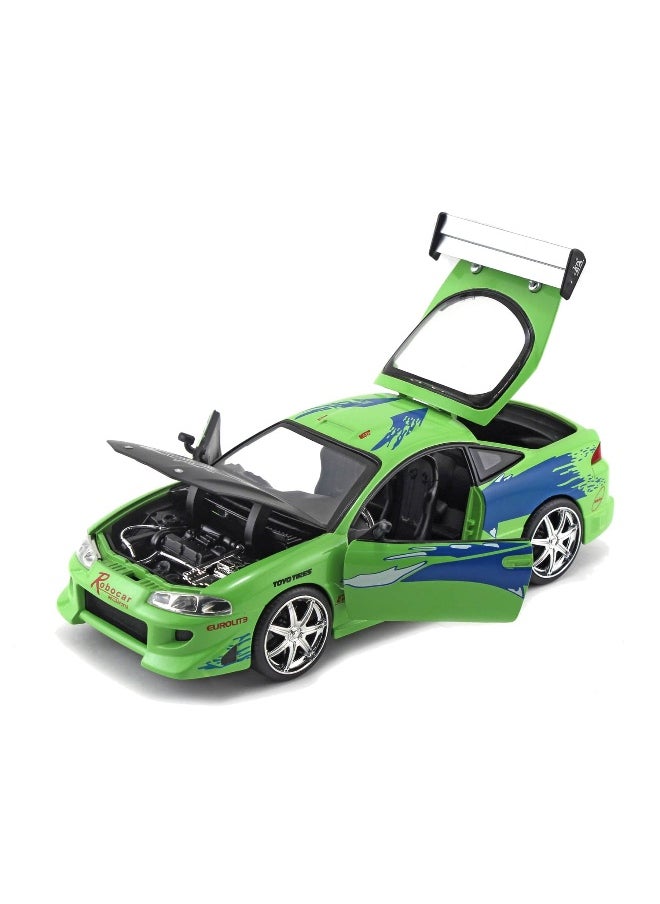 Fast & Furious - Jada 2001 Fast & Furious Brian's 1995 Mitsubishi Eclipse Car (1:24, Green) - Image 1