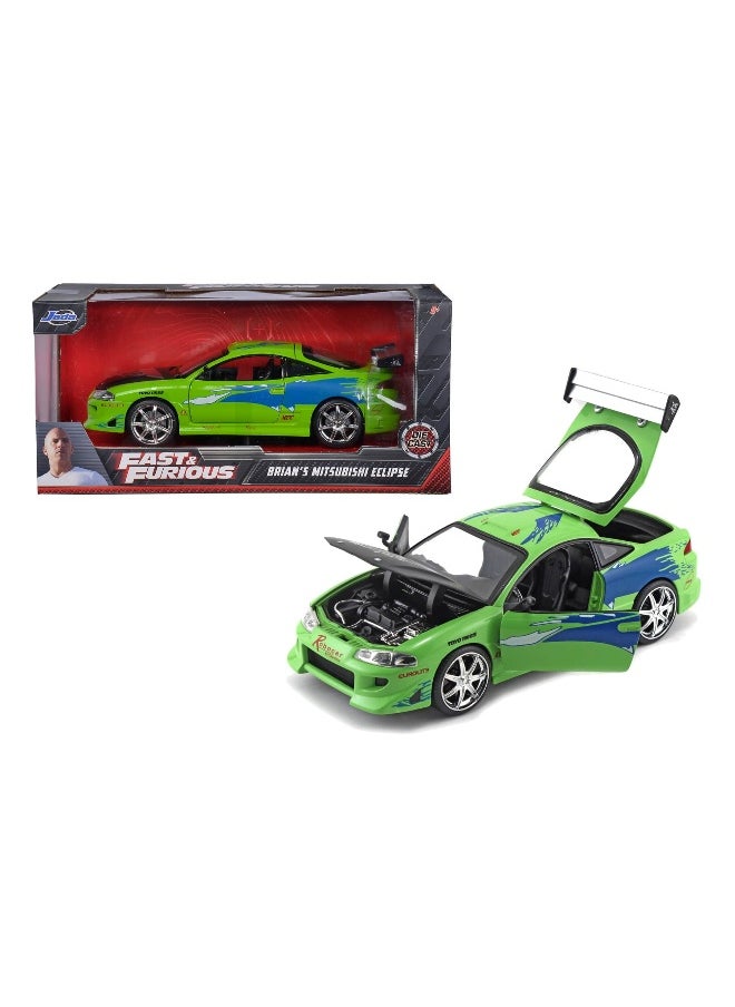 Fast & Furious - Jada 2001 Fast & Furious Brian's 1995 Mitsubishi Eclipse Car (1:24, Green) - Image 1