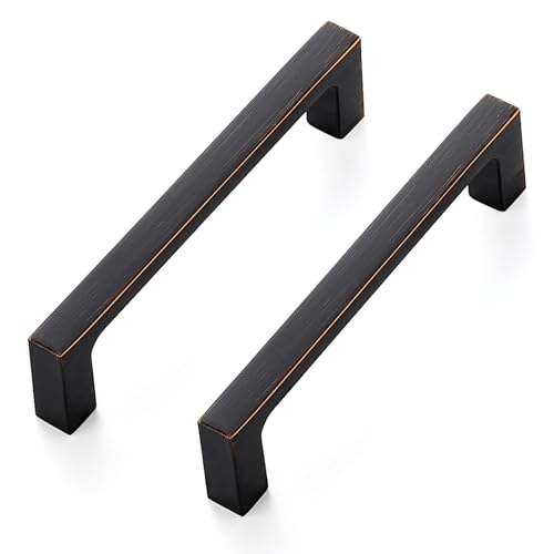 Ravinte 30 Pack Solid 4 Inch Kitchen Square Cabinet Handles Oil-Rubbed Bronze Drawer Pulls Kitchen Cabinet Hardware Handles - Image 1