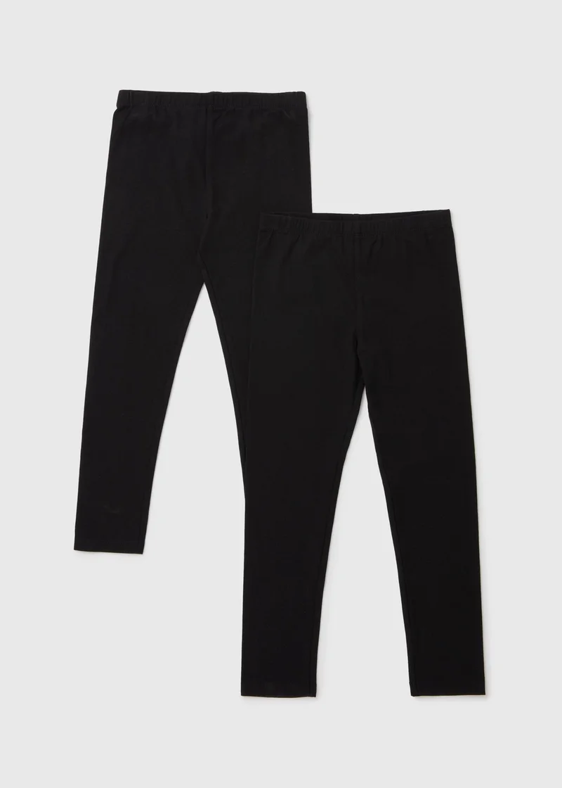 Matalan Girls Black 2 Pack Leggings