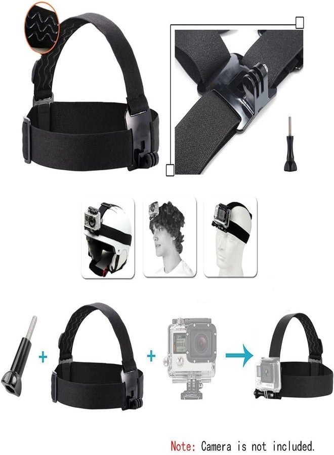eCostConnection Adjustable Chest Mount Harness and Head Strap Mount for GoPro Hero1, GoPro Hero 2, GoPro Hero3, GoPro Hero3+, GoPro Hero4, Hero4 Session, HERO5, HERO 6, Fusion + Microfiber Cloth - Image 5