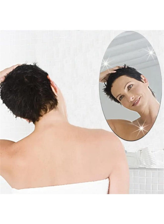 Kimaya Modern 3D Acrylic Oval Mirror Wall Décor – Stylish DIY Reflective Wall Sticker for Living Rooms, Bedrooms & Contemporary Interiors (45 × 60 cm) - Image 3