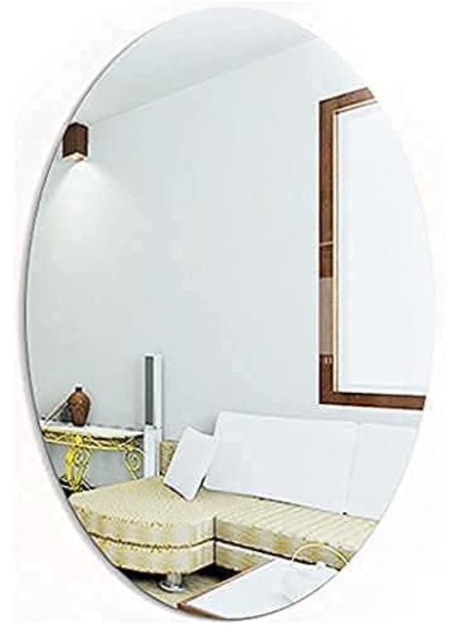 Kimaya Modern 3D Acrylic Oval Mirror Wall Décor – Stylish DIY Reflective Wall Sticker for Living Rooms, Bedrooms & Contemporary Interiors (45 × 60 cm) - Image 1