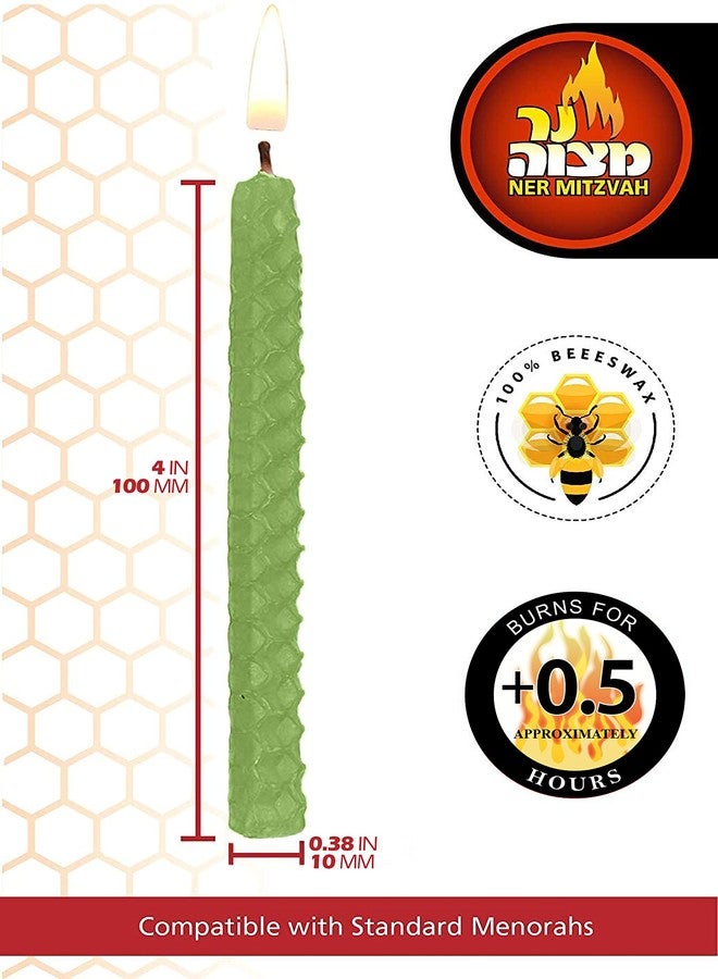 Ner Mitzvah Honeycomb Chanukah Beeswax Candles - Standard Size Candle Fits Most Menorahs - Premium Quality Pure Bees Wax - Colorful Assortment - 45 Count for All 8 Nights of Hanukkah - Image 2