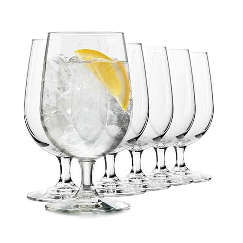 Libbey Entertaining Essentials Stemmed Water Glasses, Clear Multi Purpose Water Goblet Set of 6, Dishwasher Safe 16 oz Goblet Glasses for Parties - Image 1