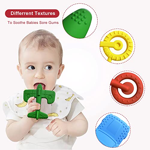 SJDSND Teething Toys for Babies 6-12 Months 12-18 Months, Teether Toys, Baby Chew Toys, BPA Free Teething Toys, Baby Teether, Transportation Tools Shape Teethers, Baby Toys for Boys Girls (6 Pack) - Image 4