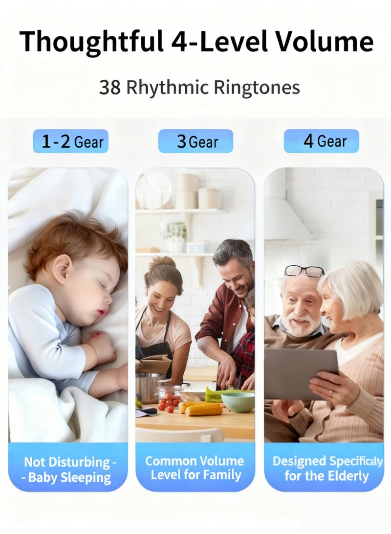 Bincoo Wireless Doorbell, Cute Doorbell Weatherproof IP55 Zero Electricity Cost All Year Outdoor Remote Push Button- 1000 Feet Long Wireless Range, 1 Receiver + 1 Transmitter, Black - Image 3