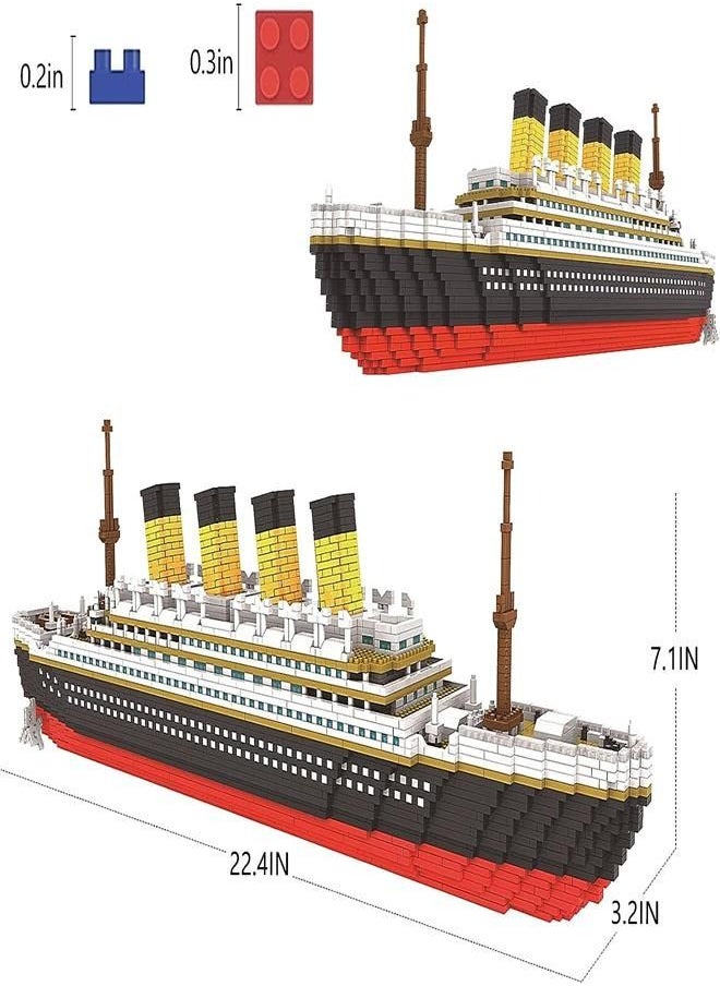 Generic - 3800+ PCS Micro Blocks Titanic Model Building Set, Mini Building Bricks Titanic Toy Ship Block, 3D Puzzle Sets DIY Educational Toys Gift for Adults and Kids Age 8+ - Image 1