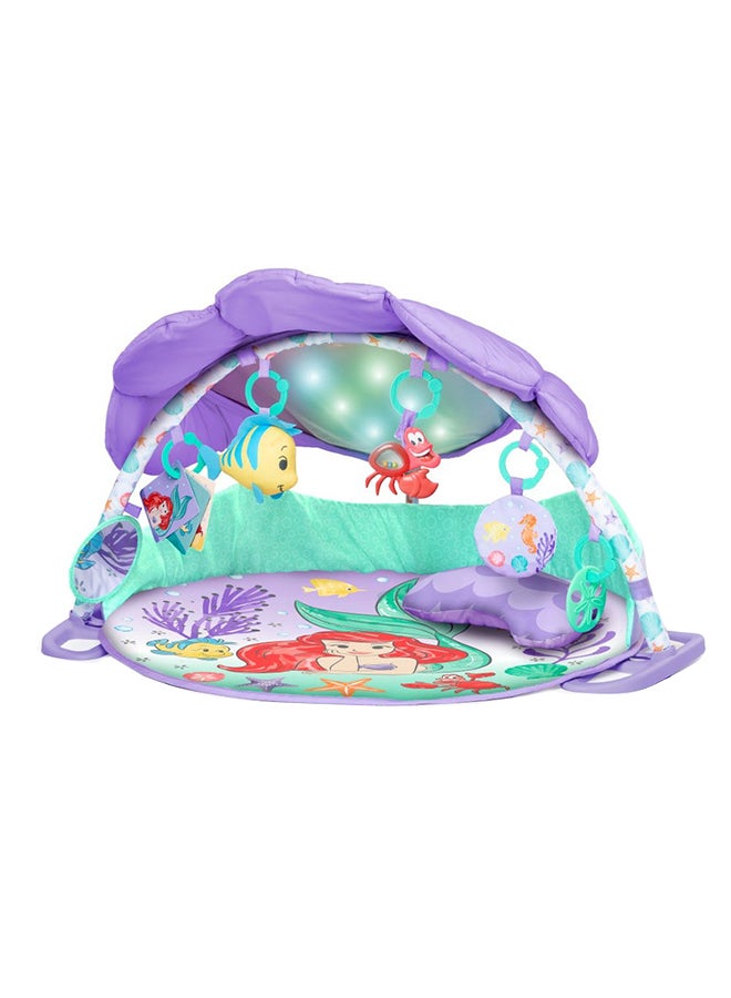 Bright Starts Disney Baby The Little Mermaid Twinkle Trove Light-Up Musical Activity Gym With Tummy Time Pillow - Image 1