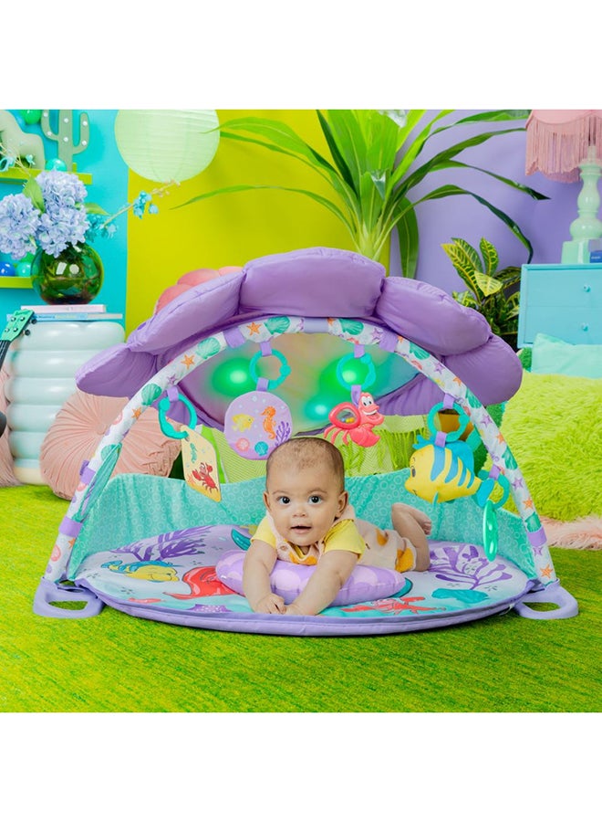 Bright Starts Disney Baby The Little Mermaid Twinkle Trove Light-Up Musical Activity Gym With Tummy Time Pillow - Image 2