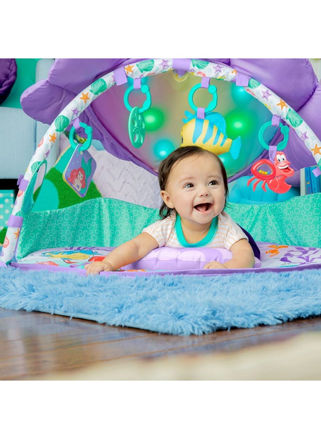 Bright Starts Disney Baby The Little Mermaid Twinkle Trove Light-Up Musical Activity Gym With Tummy Time Pillow - Image 4