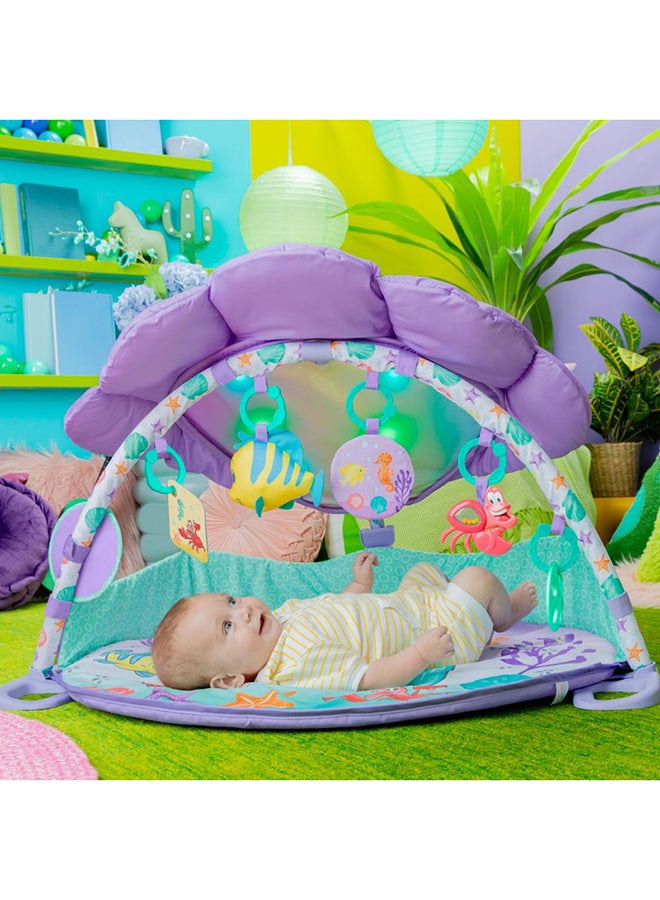 Bright Starts Disney Baby The Little Mermaid Twinkle Trove Light-Up Musical Activity Gym With Tummy Time Pillow - Image 3