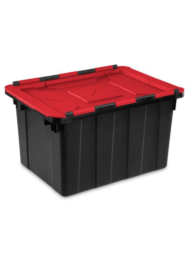 ستيريليت حاوية تخزين صناعية بغطاء مفصلي أسود وأحمر 12 جالون 4387338 - Image 1