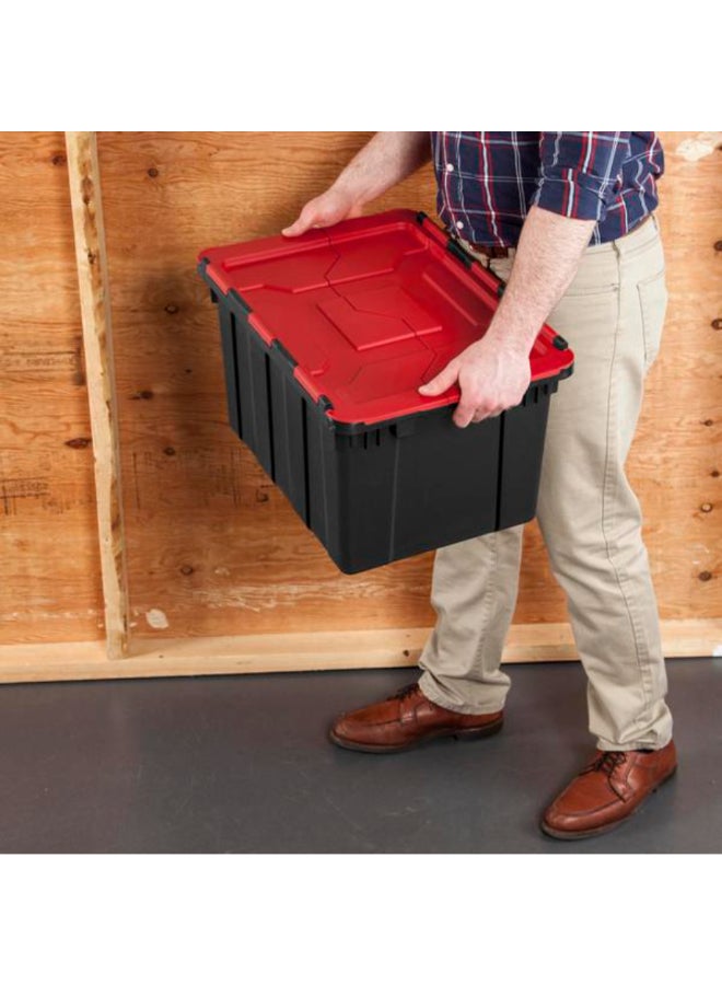 ستيريليت حاوية تخزين صناعية بغطاء مفصلي أسود وأحمر 12 جالون 4387338 - Image 5