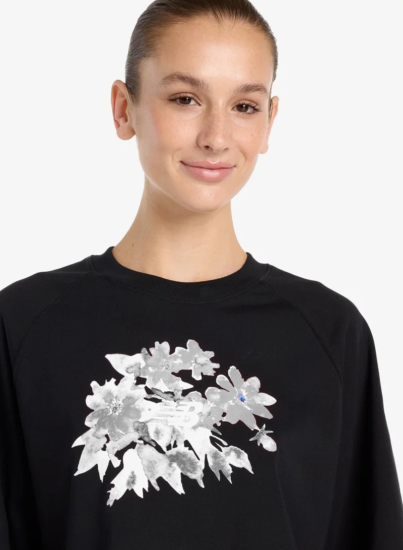 New Balance BLACK (BK) Watercolor Pink Boxy T-Shirt for Women | Best Price UAE