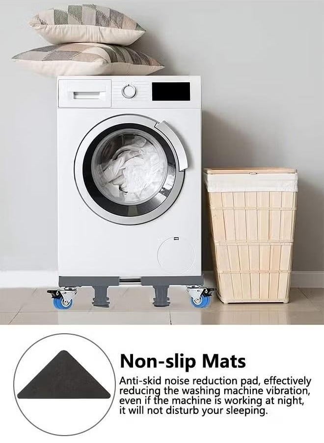 XiuWoo Mini Fridge Stand Mobile Base With 4 Locking Refrigerator Wheels And 8 Strong Feet For Washer Dryer Washing Machine Stand Pedestal, Refrigerator Stand, Adjustable Appliance Dolly Square, Moving Roller - Image 3