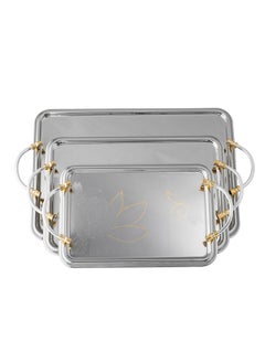 Dania 3 Piece Tray Set Silver&gold 48x34x2 cm  - Image 1