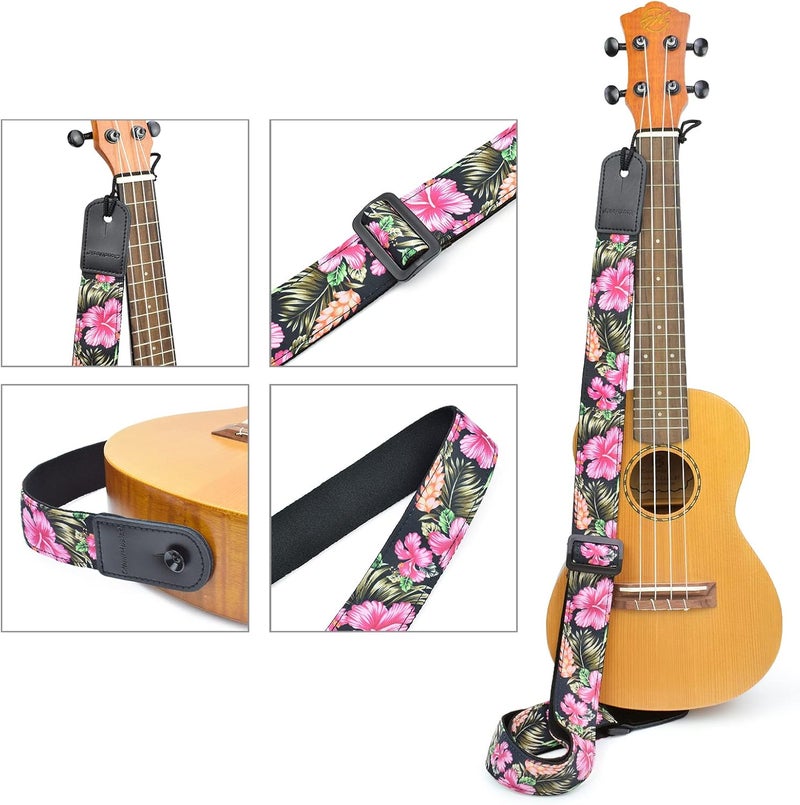 CLOUDMUSIC Ukulele Strap Tenor Concert Soprano Baritone Coloful Hawaii Floral Patterns For Adult Size Kids - Image 2