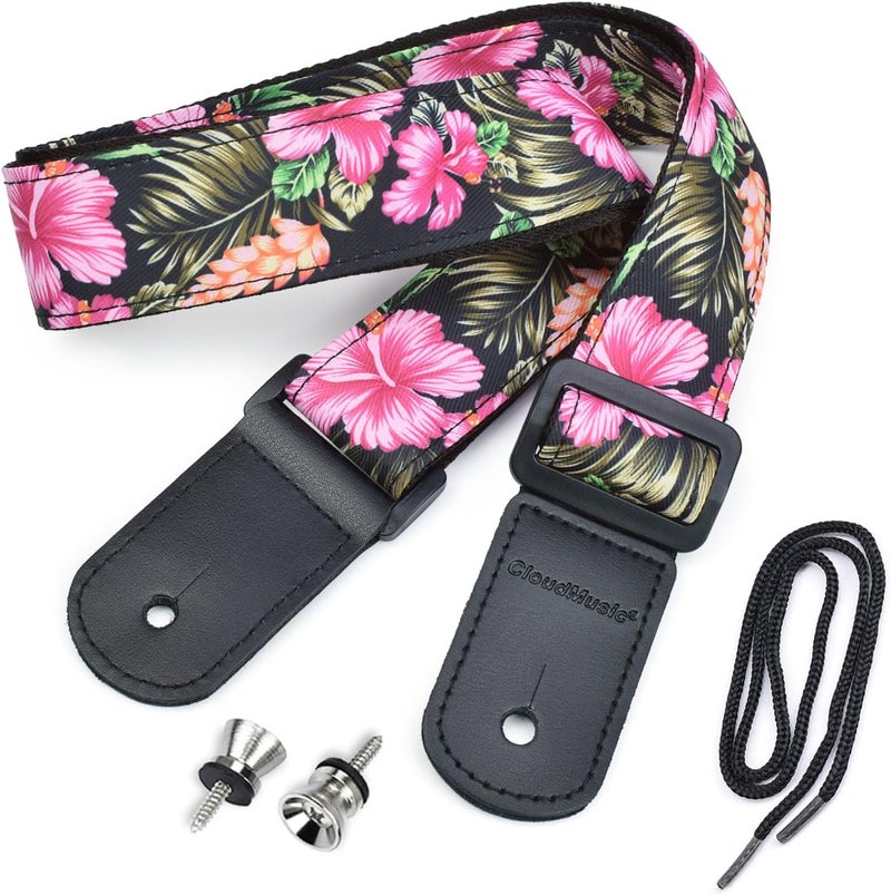 CLOUDMUSIC Ukulele Strap Tenor Concert Soprano Baritone Coloful Hawaii Floral Patterns For Adult Size Kids - Image 1
