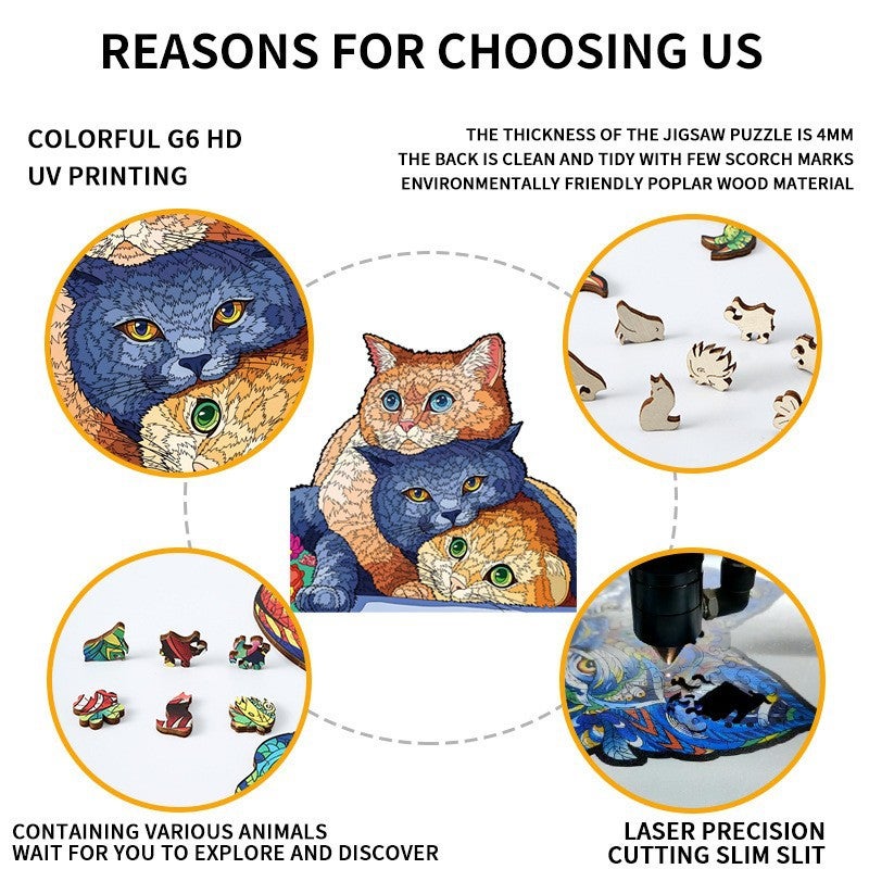 Lion Wolf Shaped Wooden Puzzle Irregular 3D 3D Animal Puzzle Factory Wooden Puzzle Toy - Image 3