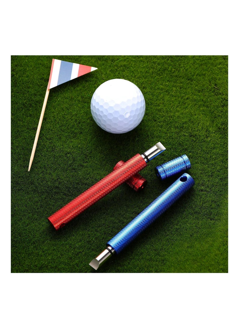 2 Pcs Golf Club Groove Sharpener, Re-Grooving Tool, and Cleaner for Wedges & Irons U V-Grooves Wedges, Red, Blue