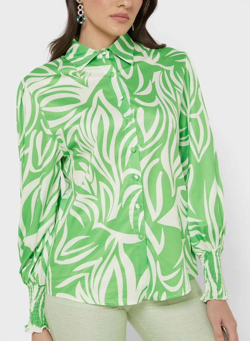 ELLA Printed Button Down Shirt