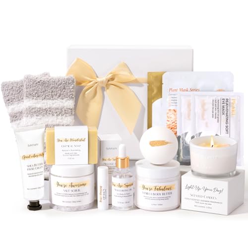 Suhctuptx Spa Gifts for Women 13Pcs Mothers Day Gifts Happy Birthday Gift Baskets, Christmas Relaxing Home SPA Kit Bath Set Self Care Package Thank You Box for Mom Her Sister Teacher Friends Friendship - Image 1