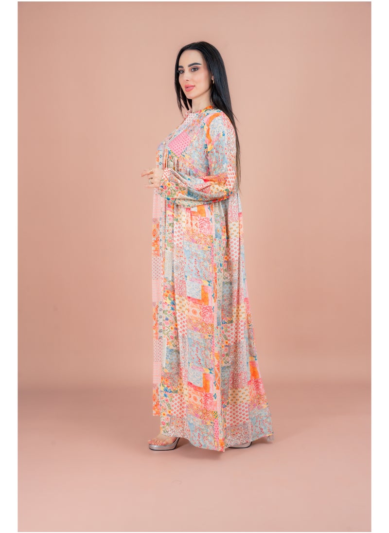 IKKXA Pattern Printed Modern Jalabiya IK055 Multi  - Image 3
