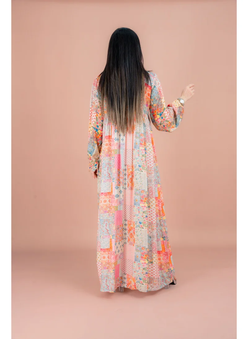 IKKXA Pattern Printed Modern Jalabiya IK055 Multi