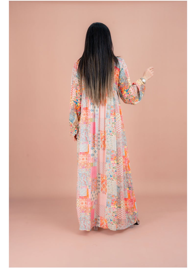 IKKXA Pattern Printed Modern Jalabiya IK055 Multi  - Image 4