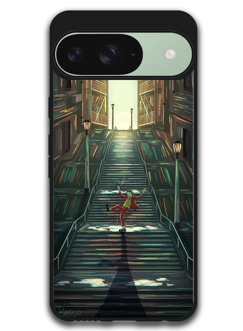 Theodor Protective Case Anti Scratch Shock Proof Bumper Cover For Google Pixel 9 Joker on stairs - Image 1