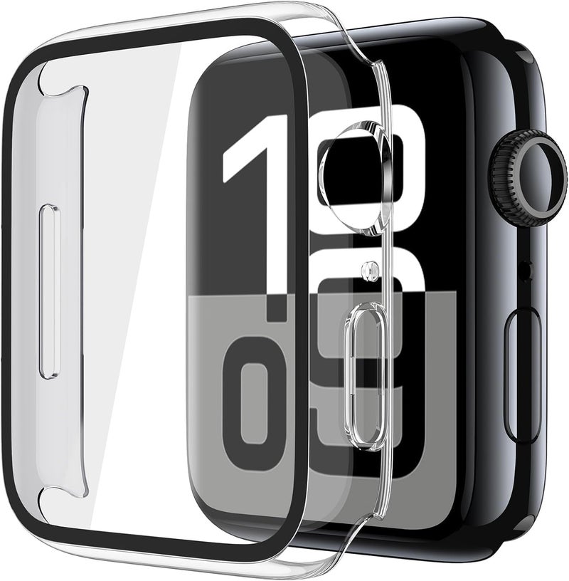 Misxi [2 Pack] Hard Clear Case with Tempered Glass Screen Protector for Apple Watch, Ultra Thin Anti-Scratch Protective Cover for iWatch, Compatible with 46mm Apple Watch Series 11 (2025) Series 10 - Image 1