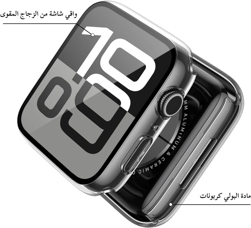 Misxi [2 Pack] Hard Clear Case with Tempered Glass Screen Protector for Apple Watch, Ultra Thin Anti-Scratch Protective Cover for iWatch, Compatible with 46mm Apple Watch Series 11 (2025) Series 10 - Image 3