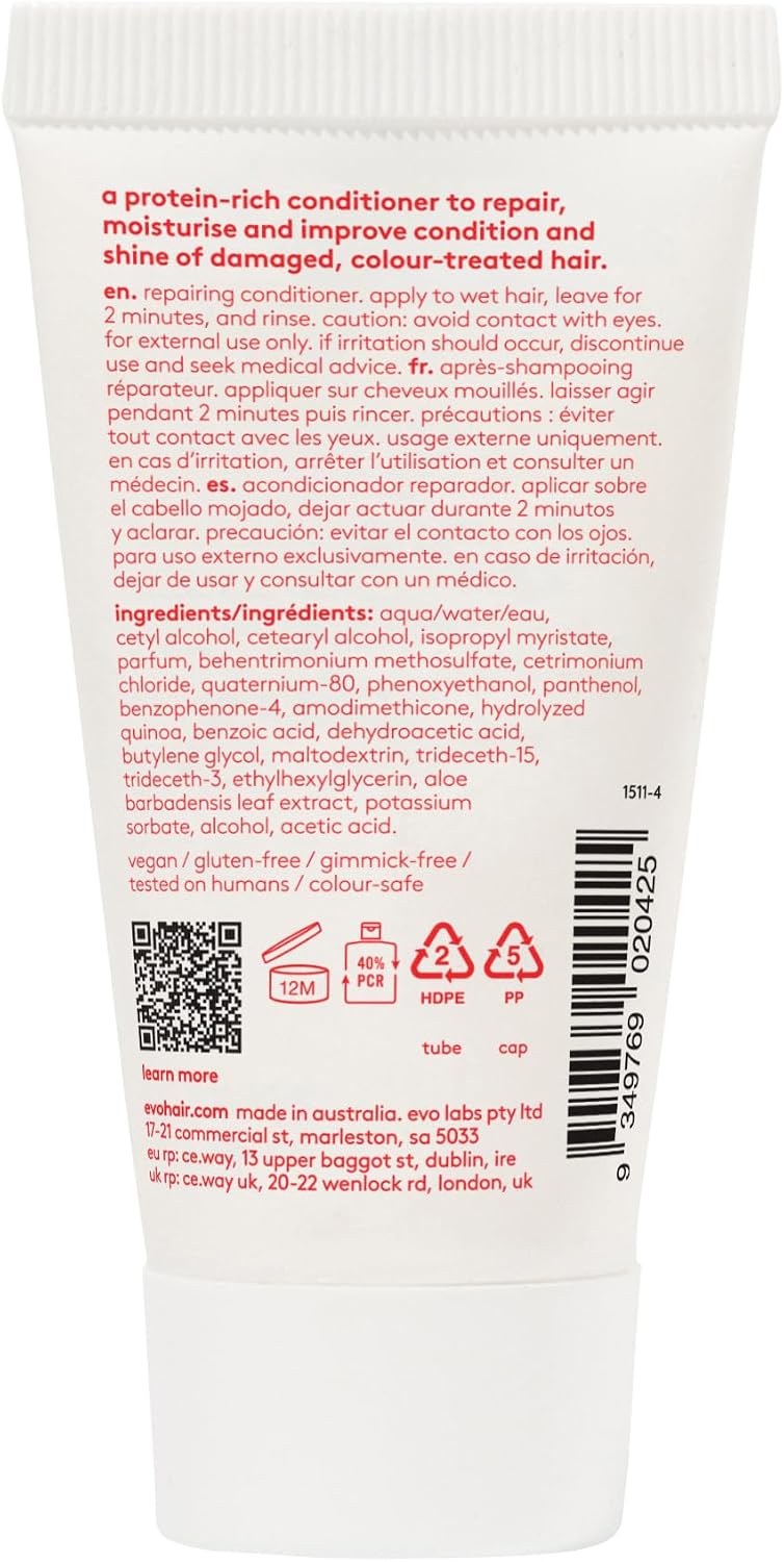 EVO Ritual Salvation Repairing Conditioner for Damaged ColorTreated Hair  ProteinRich Formula Repairs Moisturizes & Reduces Breakage  1 fl oz Travel Size - Image 2