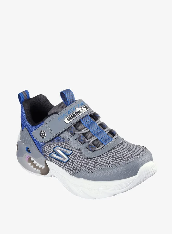 SKECHERS Boys Printed Light-Up Sports Shoes with Hook and Loop Closure - CREATURE LIGHTS