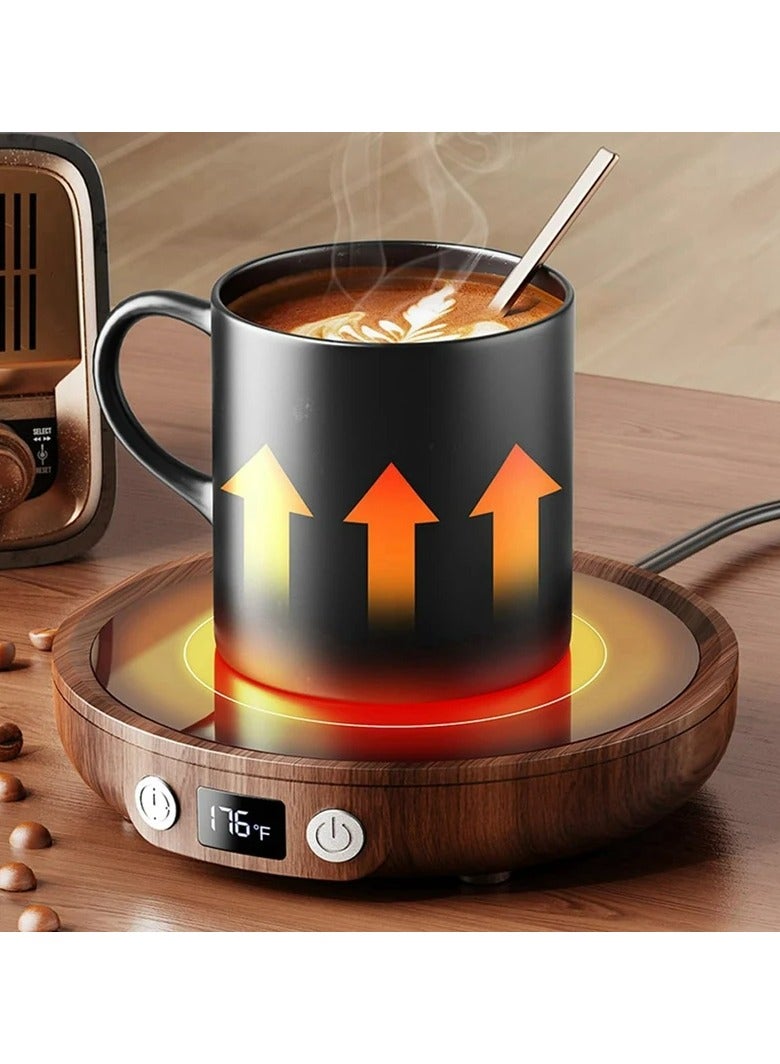 Dominy Coffee Cup Heater, Smart Cup Warmers with Thri-color Light, Thermostatic Mug Warmer for Desk, 3 Heat Settings,4H Auto Shut Off,Efficient Heats Up Quickly Coffee Cup Warmer for Home and Office  - Image 1