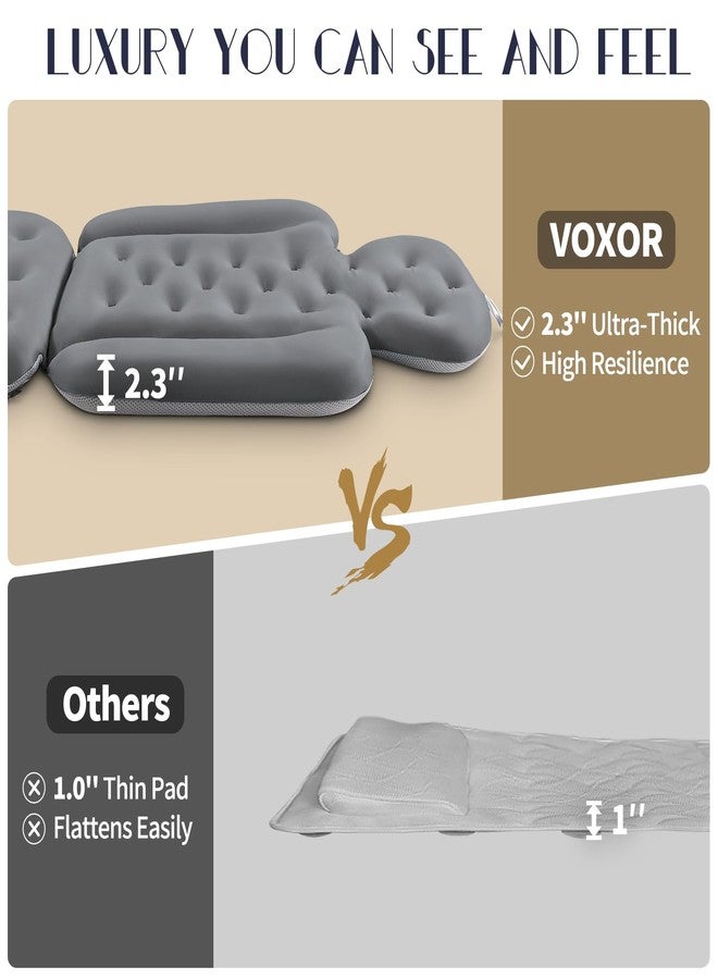 VOXOR Full Body Bath Pillow for Bathtub, Thick Bathtub Cushion, Luxury Tub Pillow for Bath for Headrest Neck and Back Support Gray 51" x 16" - Image 5