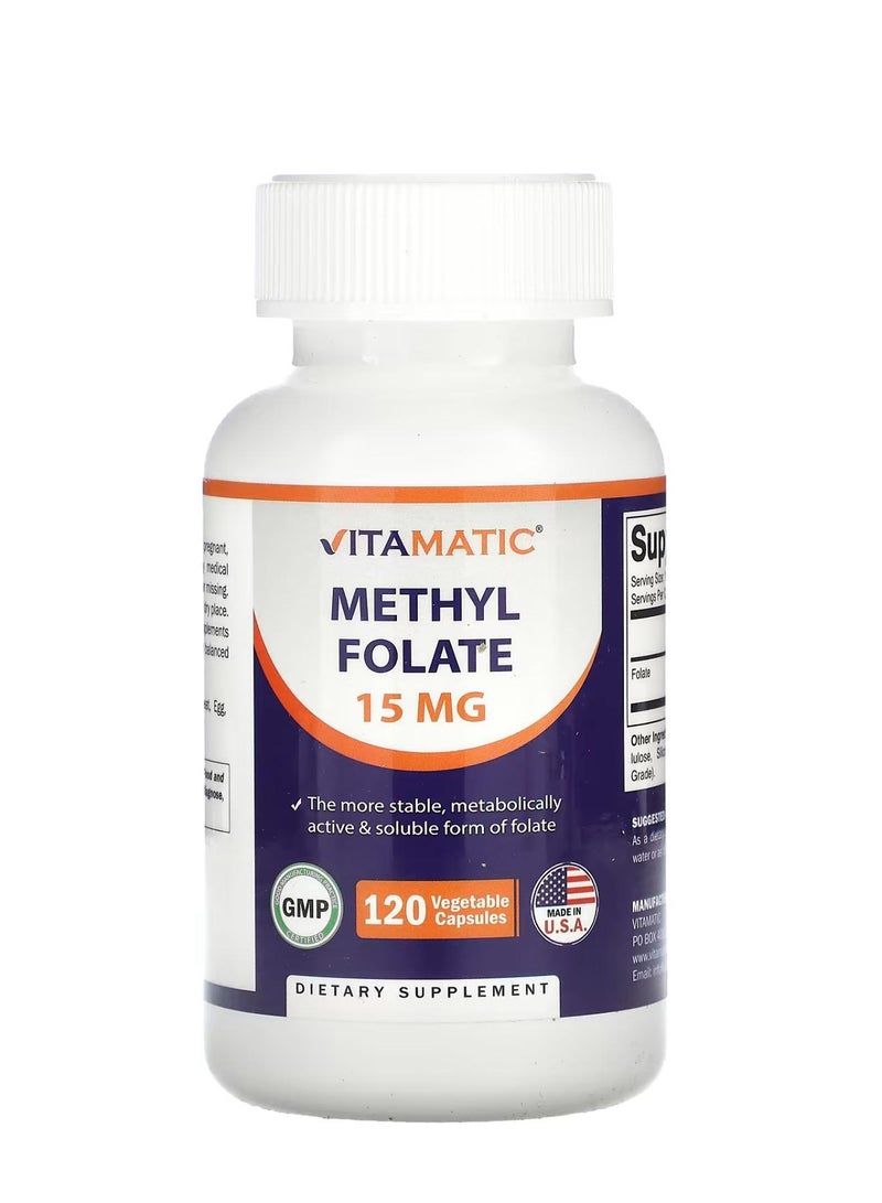 Vitamatic Methyl Folate 15 mg 120 Vegetable Capsules