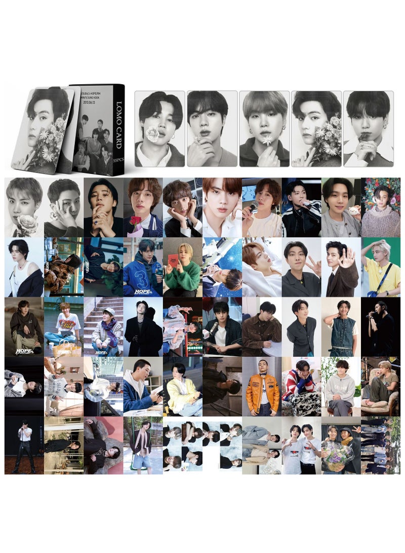 55Pcs Bts Photo Card JIN SUGA J-HOPE RM JIMIN V JUNG KOOK Lomo Card