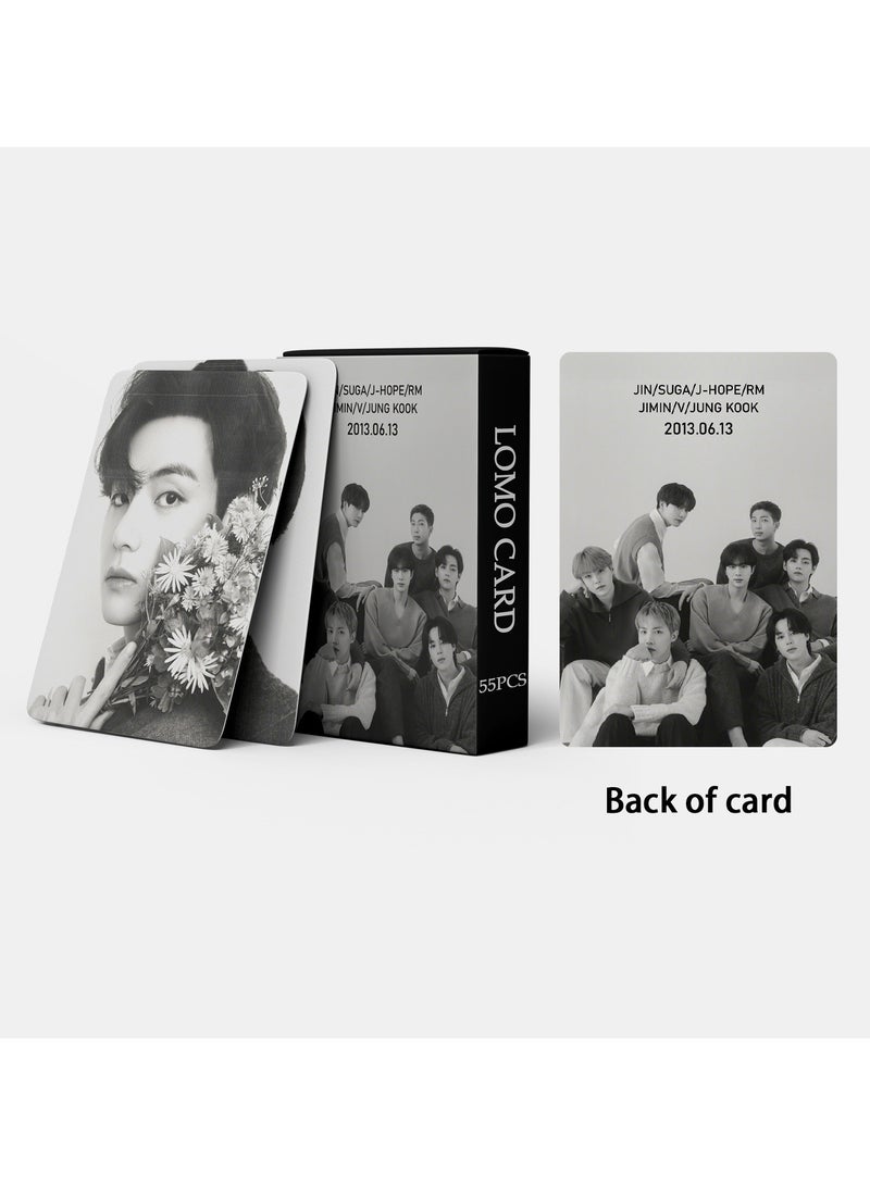 55Pcs Bts Photo Card JIN SUGA J-HOPE RM JIMIN V JUNG KOOK Lomo Card