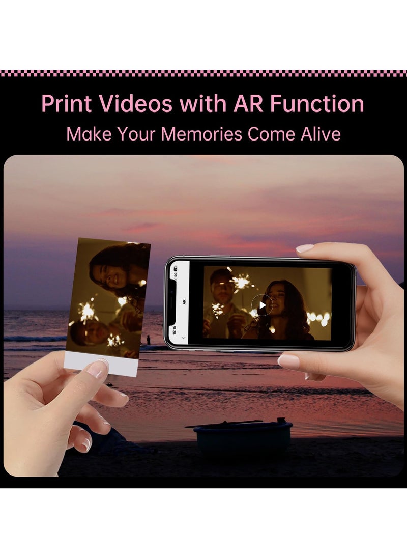 Smart Rahah HPRT CP2100 Portable Photo Printer,  High Resolution, Wireless Bluetooth & Auto-Lamination, Bluetooth Photo Printer, Scrapbook Instant prints3-Inch Prints for Travel, Pink  - Image 5